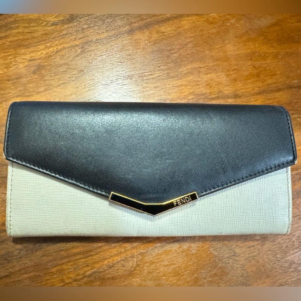 Fendi Black & White Continental Wallet